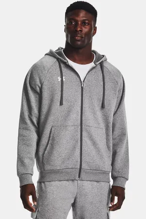 Under Armour Felpa con cappuccio Rival Fleece Full-Zip da uomo Castlerock Light Heather