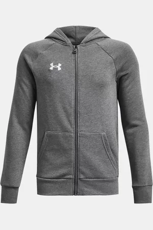 Under Armour Felpa con cappuccio Rival Fleece Full-Zip da ragazzo Castlerock Light Heather