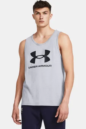 Under Armour Canotta Logo da uomo Acciaio Light Heather