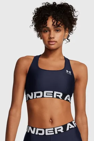 Under Armour Reggiseno sportivo HeatGear® Armour Mid Branded da donna Midnight Marino