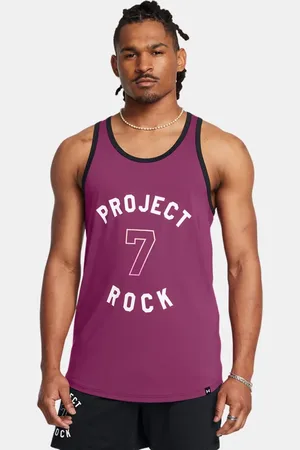 Under Armour Canotta Project Rock Mesh Badge Of Honor da uomo Porpora Gemini