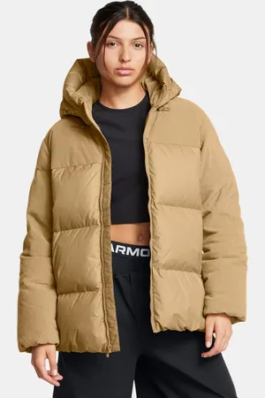 Under Armour Giacca Limitless Down Corduroy Oversized Puffer da donna Camel