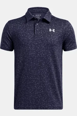 Under Armour Polo Playoff Printed da ragazzo Midnight Marino