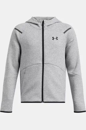 Under Armour Maglia Unstoppable Fleece Full-Zip da ragazzo Mod Light Heather
