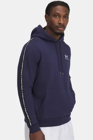 Under Armour Felpa con cappuccio Icon Fleece Taping da uomo Midnight Marino
