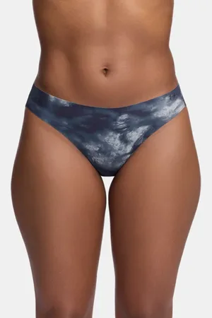 Under Armour Tanga Pure Stretch Printed No Show da donna - Confezione da 3 paia Downpour