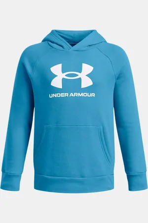 Under Armour Felpa con cappuccio Rival Fleece Big Logo da ragazzo Ether