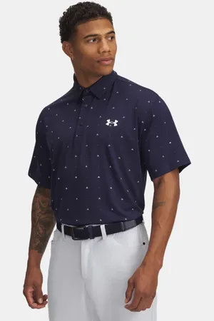 Under Armour Polo Playoff 3.0 Printed da uomo Midnight Marino