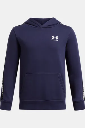 Under Armour Felpa con cappuccio Icon Fleece Taping da ragazzo Midnight Marino