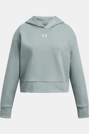 Under Armour Felpa con cappuccio Rival Fleece Crop da ragazza Silica
