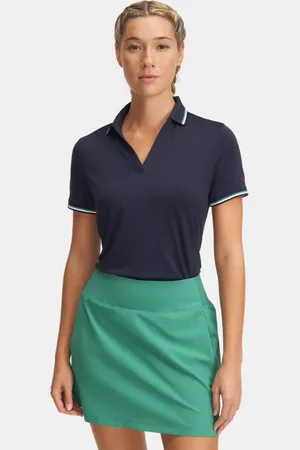 Under Armour Polo a manica corta Drive Rib da donna Midnight Marino