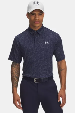 Under Armour Polo Playoff 3.0 Printed da uomo Midnight Marino