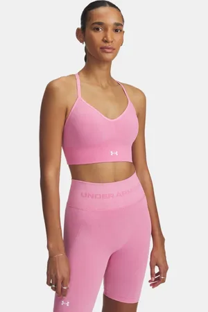 Under Armour Reggiseno sportivo Vanish Seamless Washed Low da donna Shaded Fuchsia