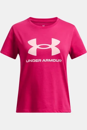 Under Armour Maglia a maniche corte Big Logo da ragazza Shaded Fuchsia