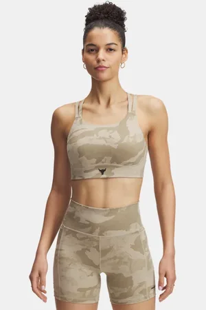 Under Armour Bralette Project Rock da donna City Khaki