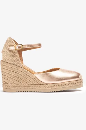 Unisa Espadrillas con zeppa alta metallizzata