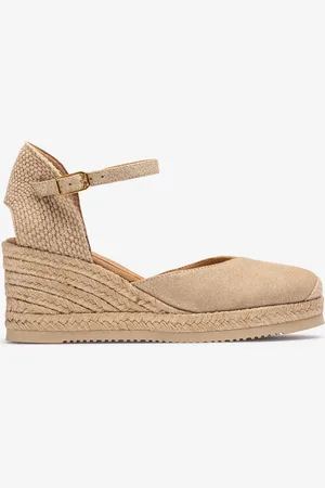 Unisa Espadrillas ankle strap in pelle scamosciata metallizzata