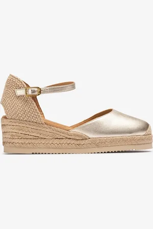 Unisa Espadrillas con zeppa bassa metallizzata