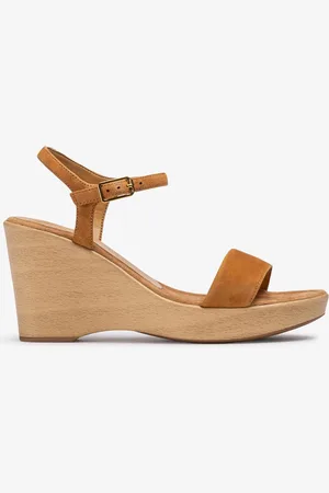 Unisa Sandalo block-zeppa effetto legno