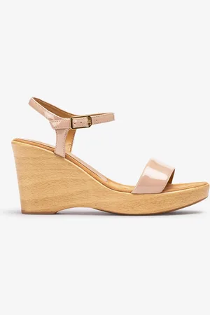 Unisa Sandalo block-zeppa effetto legno