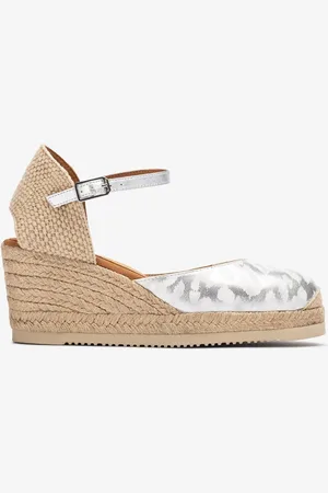 Unisa Espadrillas ankle strap in pelle stampata