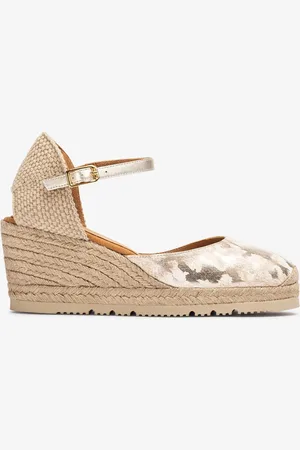 Unisa Espadrillas ankle strap in pelle stampata