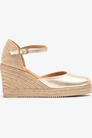 Unisa Espadrillas con zeppa alta metallizzata