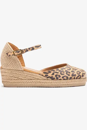 Unisa Espadrillas con zeppa bassa in pelle scamosciata stampata