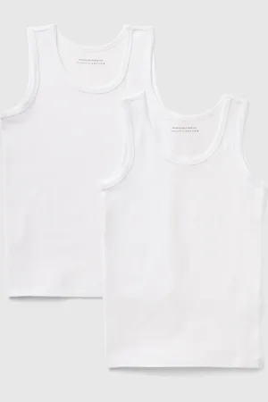 Benetton Benetton, Due Canotte In Cotone Stretch