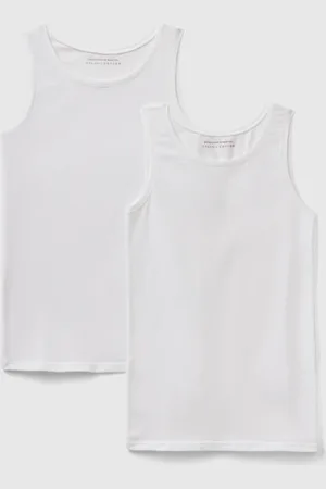 Benetton Benetton, Due Canotte In Cotone Super Stretch