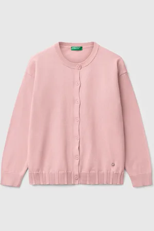Benetton Benetton, Cardigan Girocollo In Puro Cotone