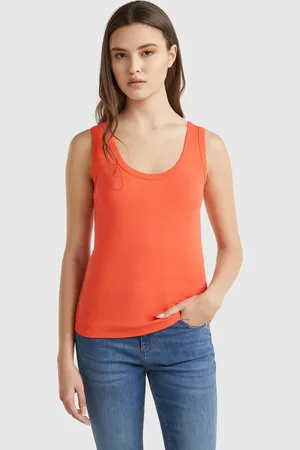 Benetton Benetton, Canotta Corallo In Puro Cotone