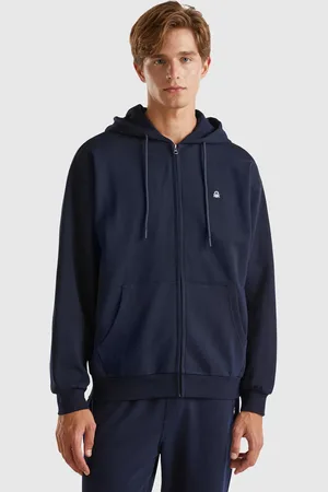 Benetton Benetton, Felpa In Cotone Con Zip E Cappuccio