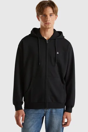 Benetton Benetton, Felpa In Cotone Con Zip E Cappuccio
