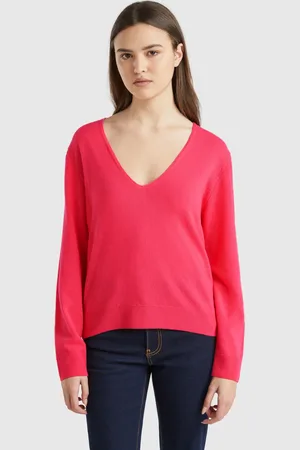 Benetton Benetton, Maglione Con Scollo A V In Pura Lana Merino