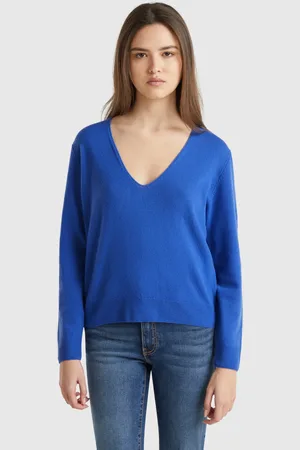 Benetton Benetton, Maglione Con Scollo A V In Pura Lana Merino