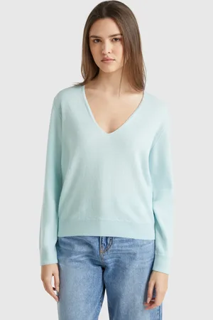 Benetton Benetton, Maglione Con Scollo A V In Pura Lana Merino