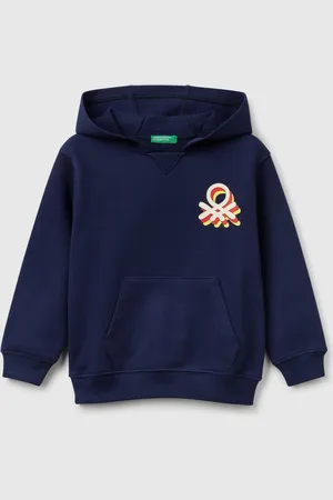 Benetton Benetton, Felpa Con Cappuccio 100% Cotone