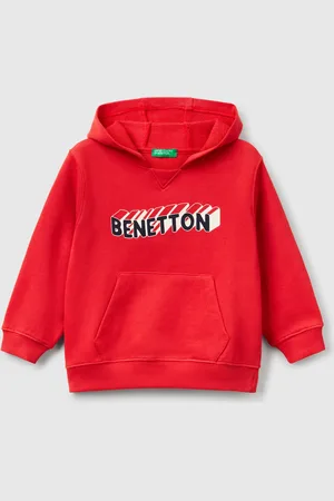 Benetton Benetton, Felpa Con Cappuccio 100% Cotone