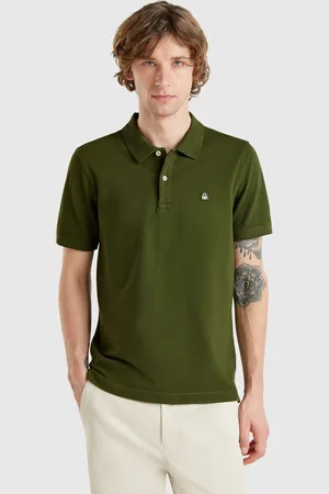 Benetton Benetton, Polo Verde Oliva Slim Fit