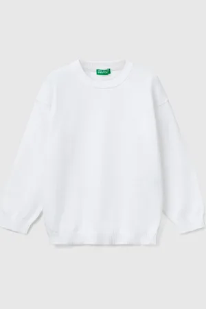Benetton Benetton, Maglioncino In Puro Cotone Con Logo