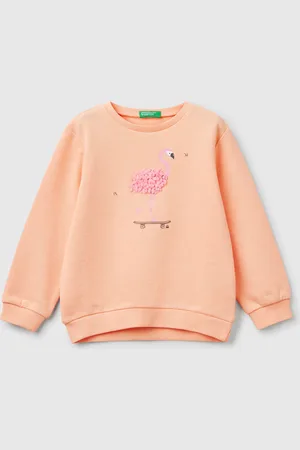 Benetton Benetton, Felpa Con Applicazione Effetto Petali