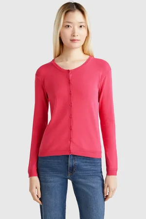 Benetton Benetton, Cardigan Girocollo In Puro Cotone