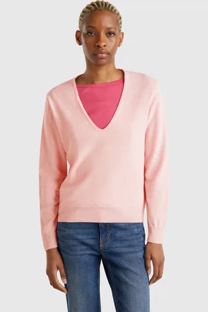 Benetton Benetton, Maglione Con Scollo A V In Pura Lana Merino