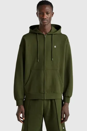 Benetton Benetton, Felpa In Cotone Con Zip E Cappuccio