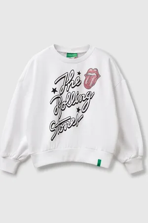 Benetton Benetton, Felpa Oversize "the Rolling Stones" Con Strass