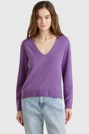 Benetton Benetton, Maglione Con Scollo A V In Pura Lana Merino