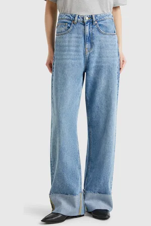 Benetton Benetton, Jeans Wide Fit Con Risvolto