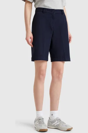 Benetton Benetton, Bermuda Con Risvolto In Cotone Stretch