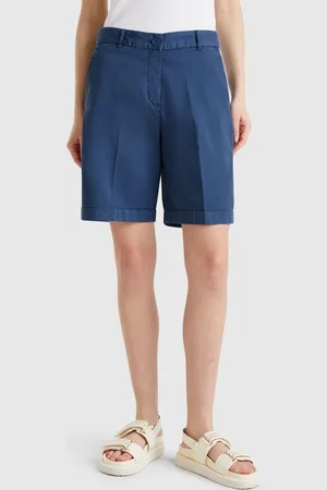 Benetton Benetton, Bermuda Con Risvolto In Cotone Stretch